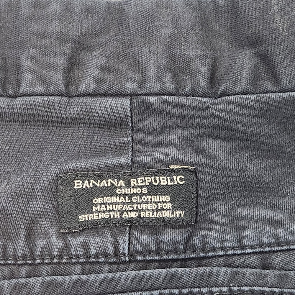 Banana Republic Chino Mens 34x30 Black Mason Tapered Slim Stretch Preppy - Picture 4 of 9